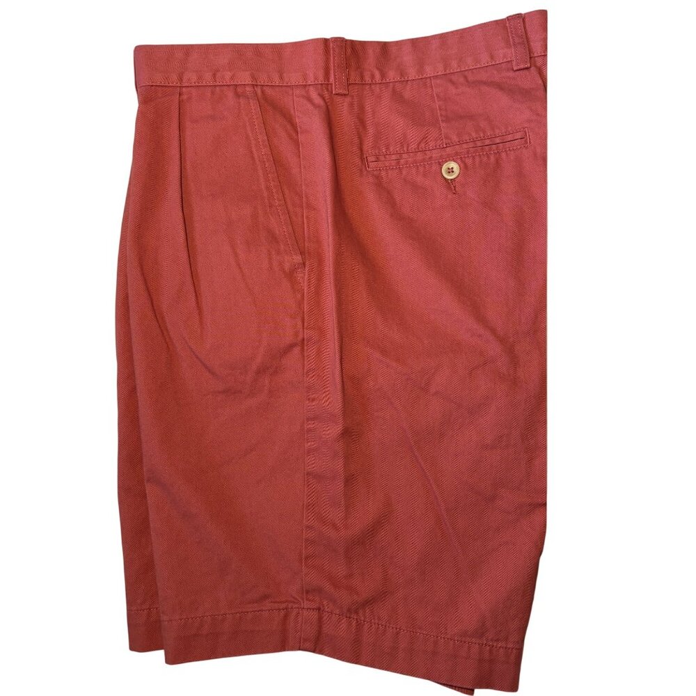 Roundtree & Yorke Casuals Pleated Chino Shorts Size 38 Cotton Blend Casual Style